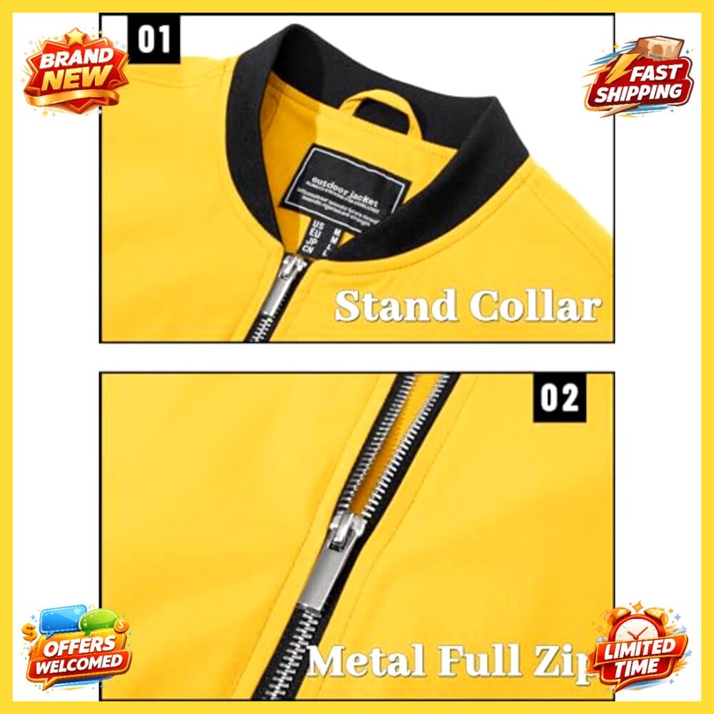 Lightweight Bomber Jacket Stylish Windbreaker Cas… - image 6